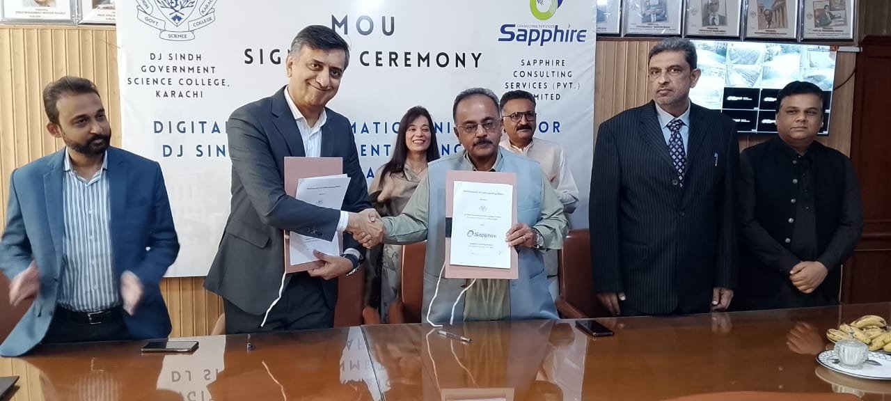 Signing Ceremony for MoU between DJ Sindh Government Science College, Karachi and Sapphire Consulting Services