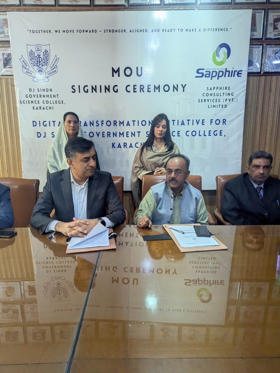 Signing Ceremony for MoU between DJ Sindh Government Science College, Karachi and Sapphire Consulting Services