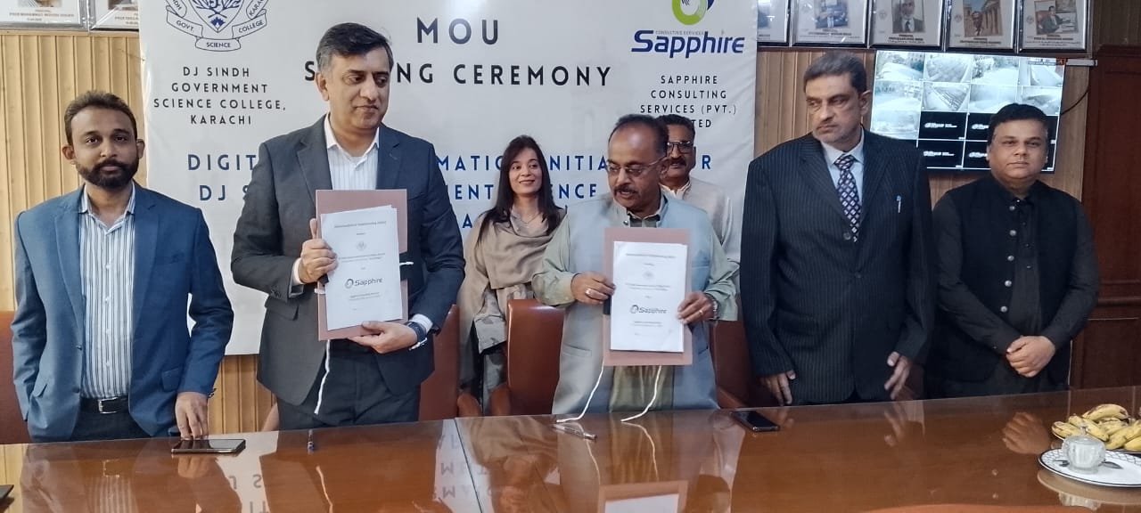 Signing Ceremony for MoU between DJ Sindh Government Science College, Karachi and Sapphire Consulting Services
