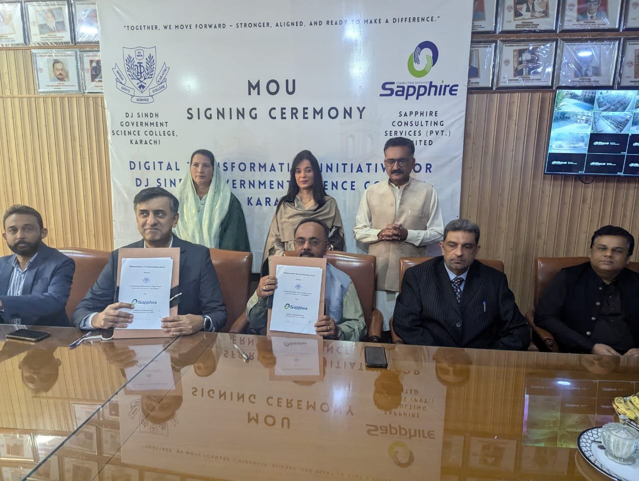 Signing Ceremony for MoU between DJ Sindh Government Science College, Karachi and Sapphire Consulting Services