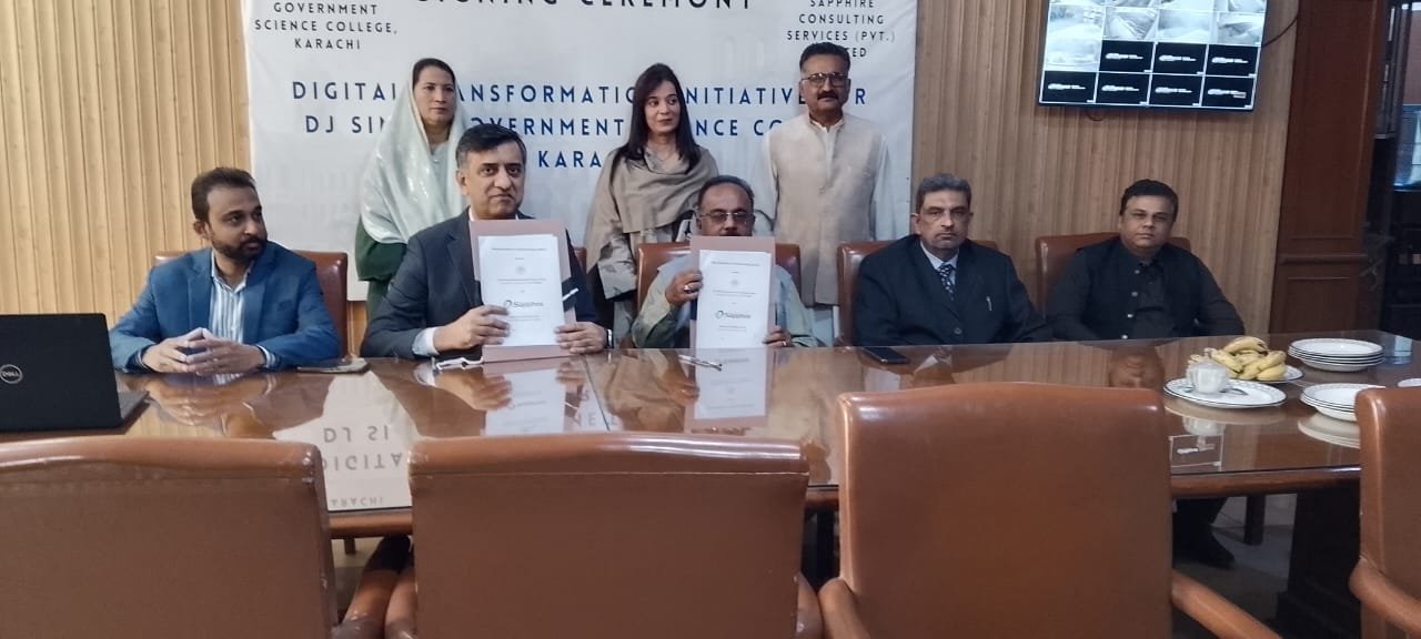 Signing Ceremony for MoU between DJ Sindh Government Science College, Karachi and Sapphire Consulting Services