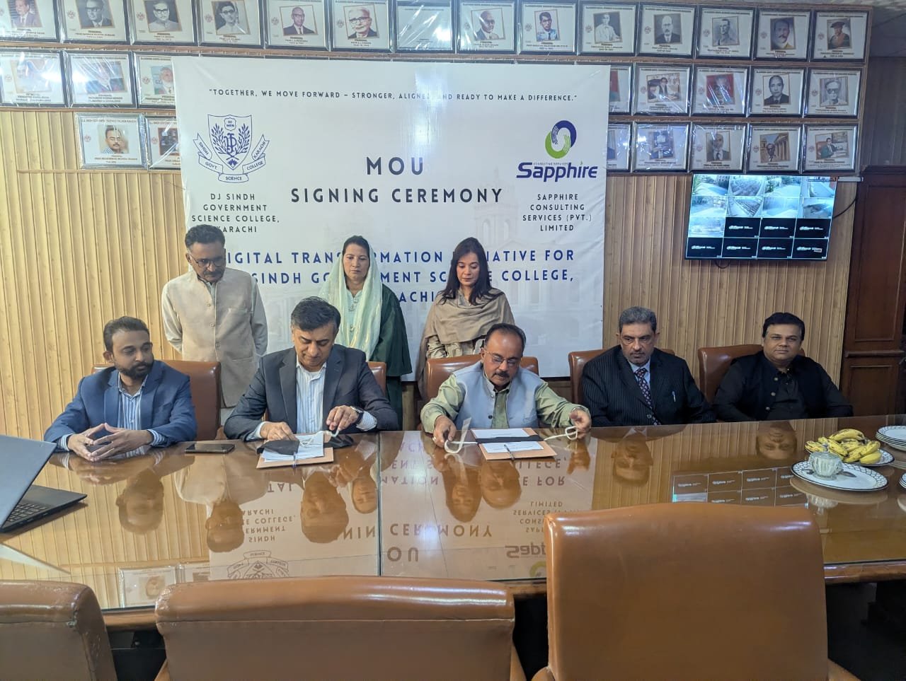 Signing Ceremony for MoU between DJ Sindh Government Science College, Karachi and Sapphire Consulting Services