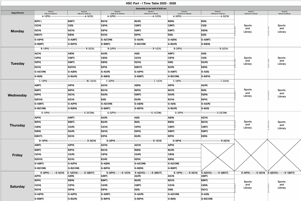 Time Table