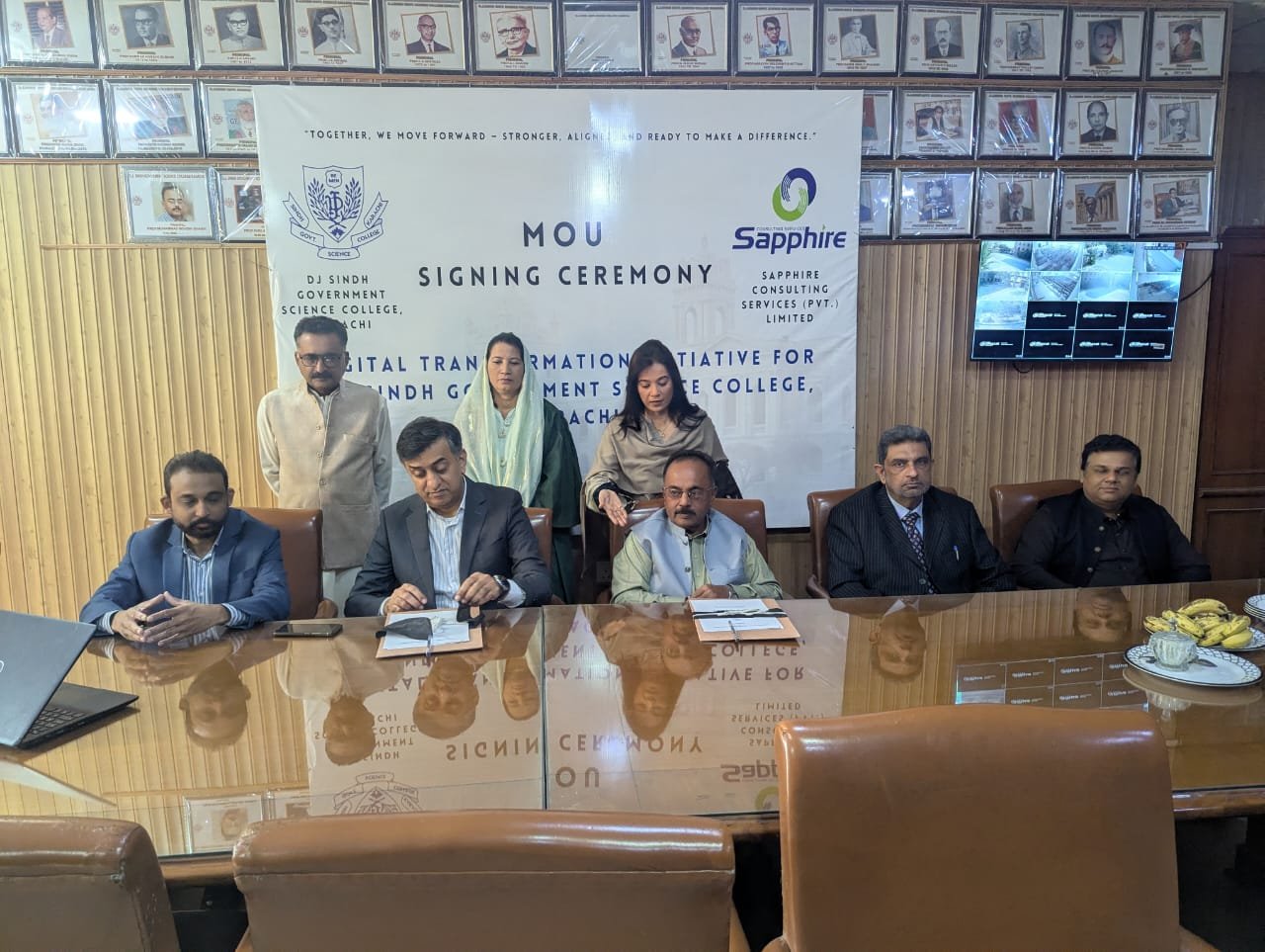 Signing Ceremony for MoU between DJ Sindh Government Science College, Karachi and Sapphire Consulting Services